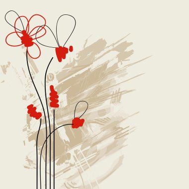 Abstract floral paint clipart