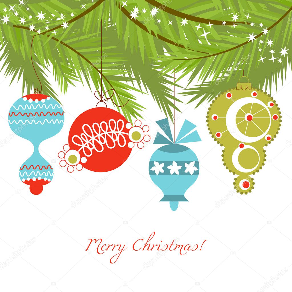 Christmas ornaments vector background