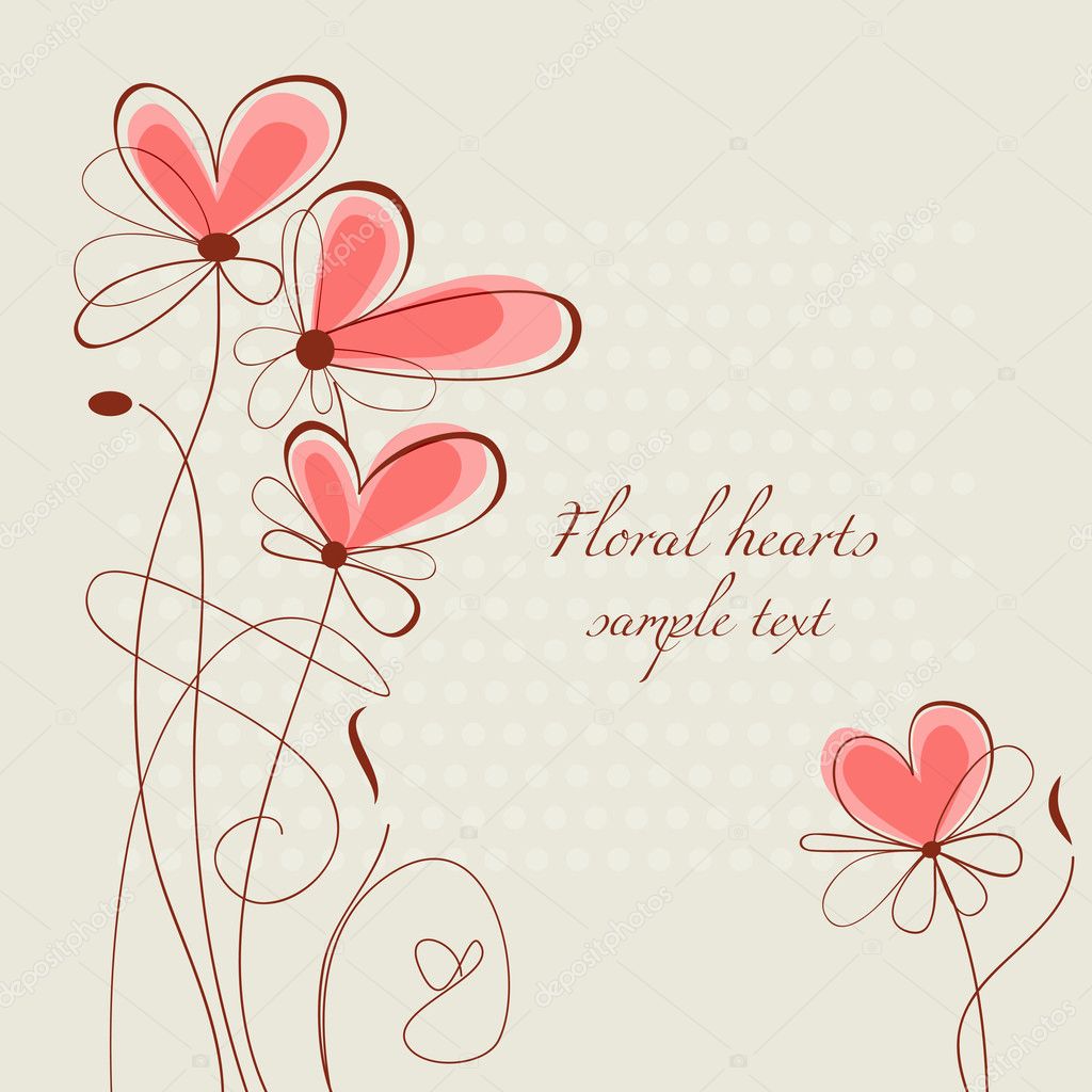 Floral hearts decoration
