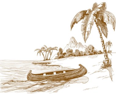 Beach sketch clipart