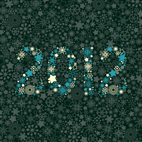 New year 2012 number made of snowflakes texture — Stock Vector
