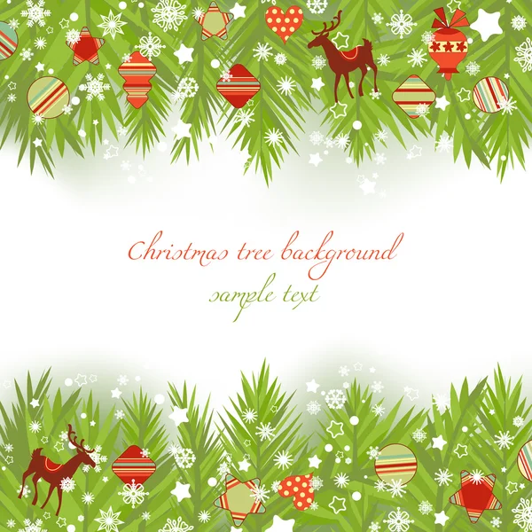 Árvore de Natal bordas vetor ilustração —  Vetores de Stock