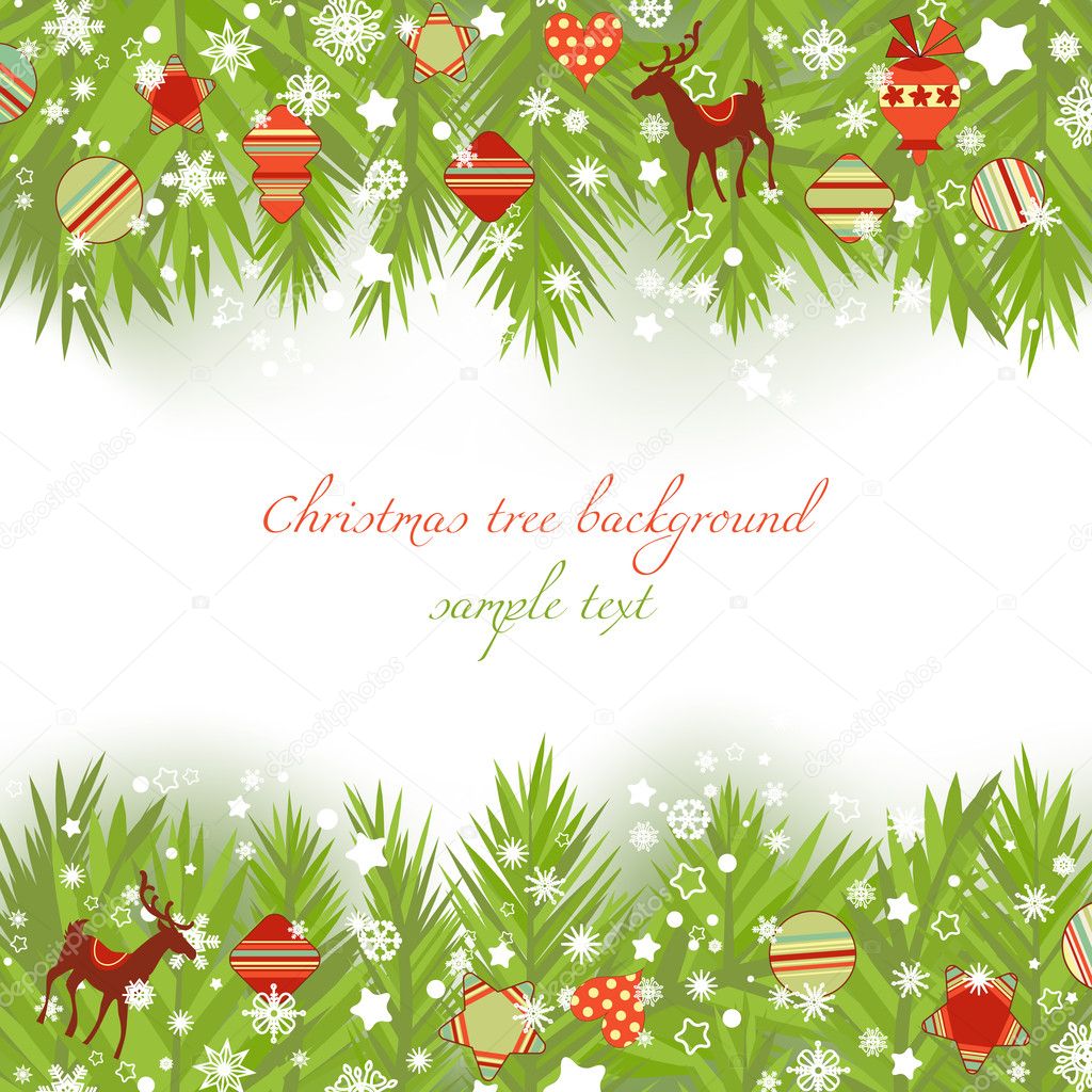 Christmas tree borders vector illustration