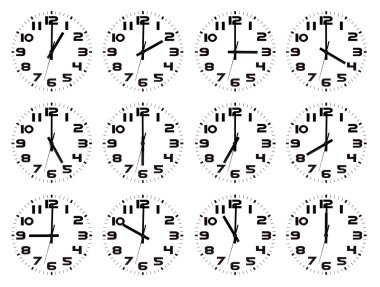 Set of watches isolated clipart