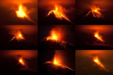 Tungurahua Volcano Eruptions Collection clipart