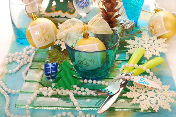 Table decoration for christmas — Stock Photo, Image