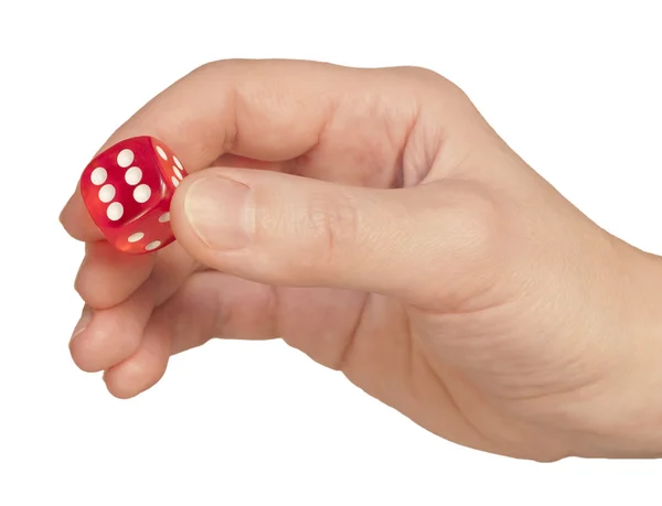 Hand holding a dice — Stock Photo, Image