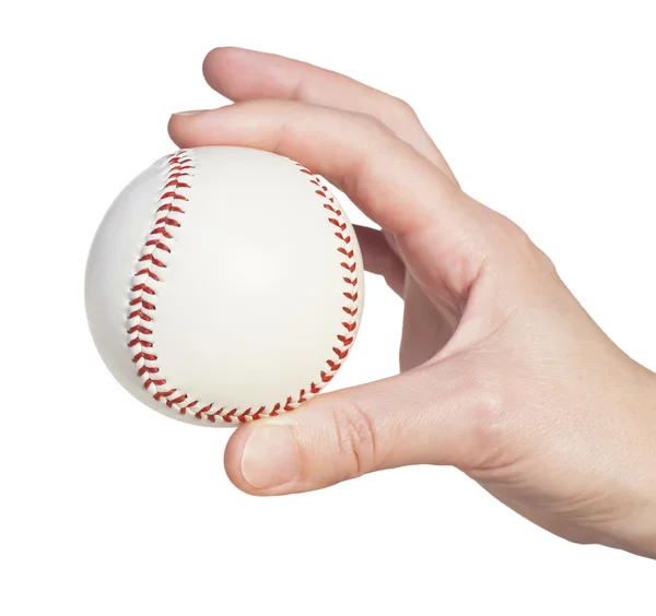Jogador agarrando uma nova bola de beisebol — Fotografia de Stock