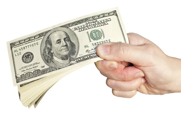 Elinde dolar faturaları — Stok fotoğraf
