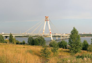 October Bridge in Cherepovets, Russia clipart