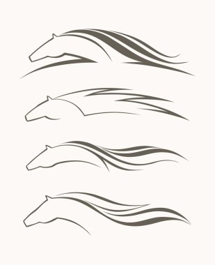 Horse symbol vector clipart