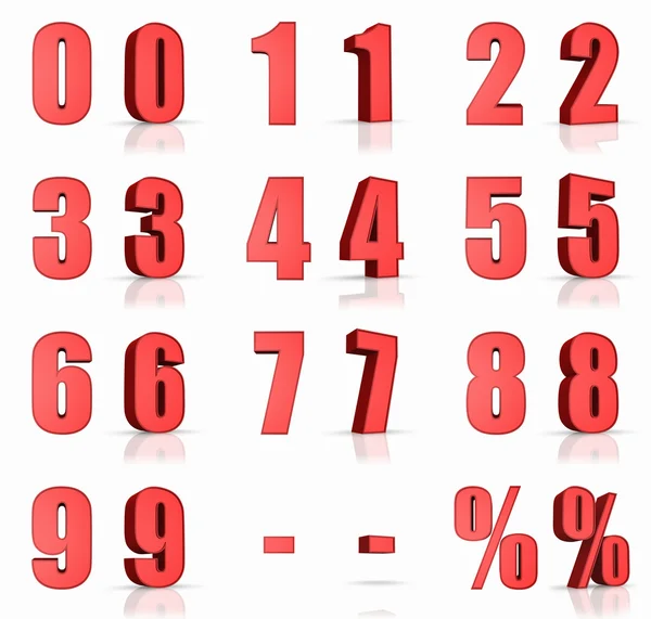Red Numbers — Stock Photo, Image