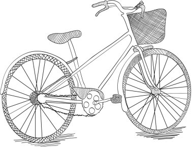 elle çizilmiş Bisiklet