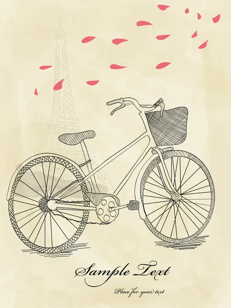 Bicicletta disegnata a mano — Vettoriale Stock