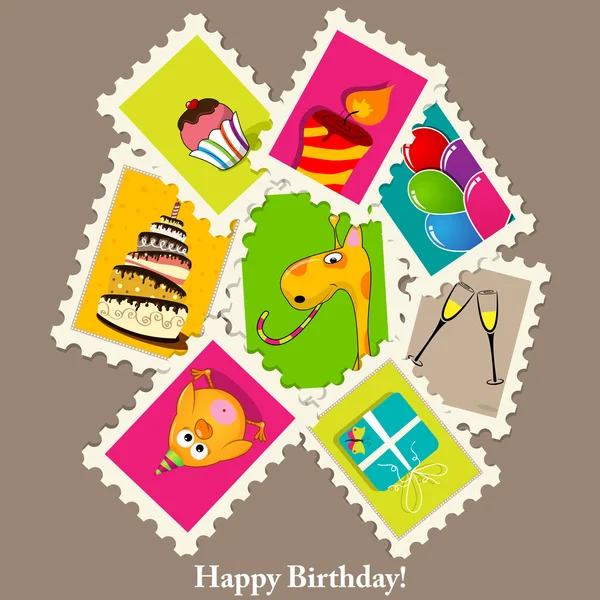 Cartão de felicitações aniversário — Fotografia de Stock