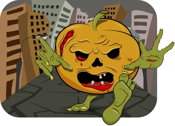 Pumpkin zombie — Stock Vector