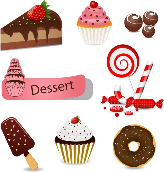 Dessert set — Stockvector