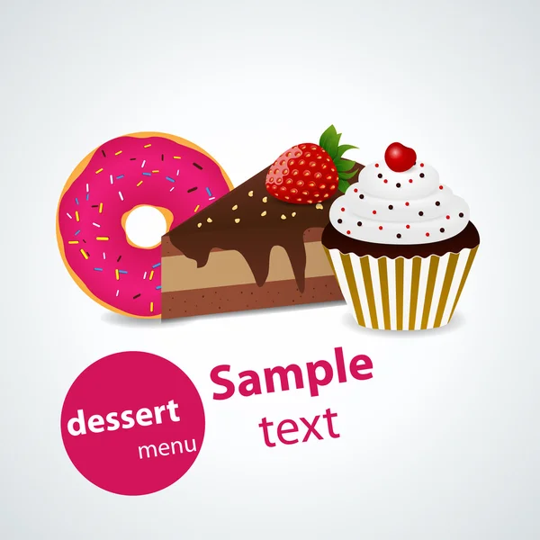 Menu dessert — Image vectorielle