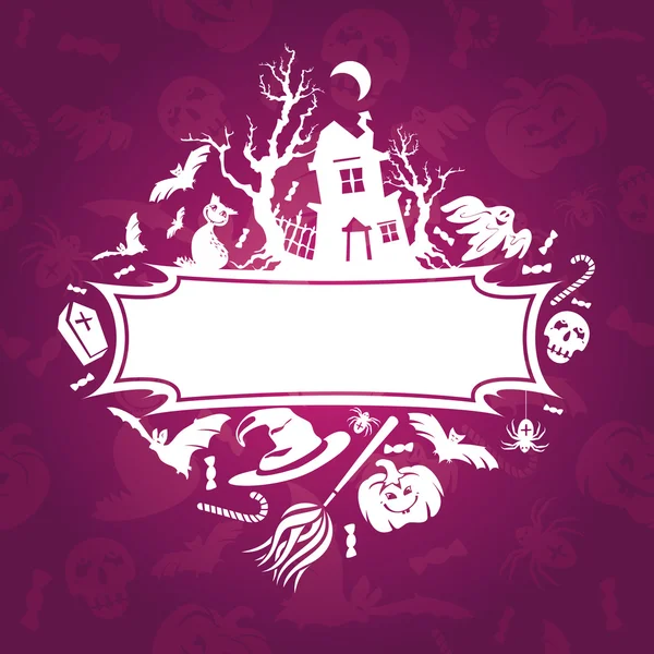Illustrazione vettoriale cornice Halloween — Vettoriale Stock