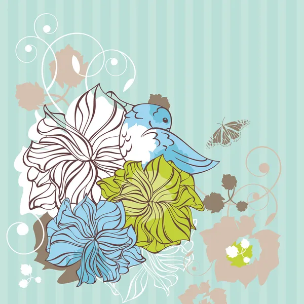花の装飾的なカード — ストックベクタ