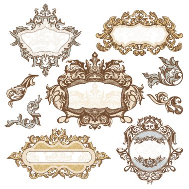 Set of royal vintage frames clipart