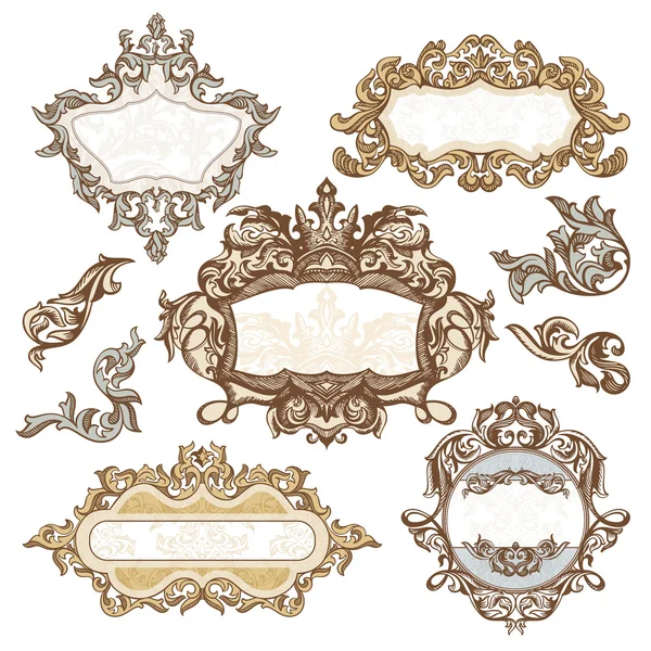 Set of royal vintage frames — Stock Vector