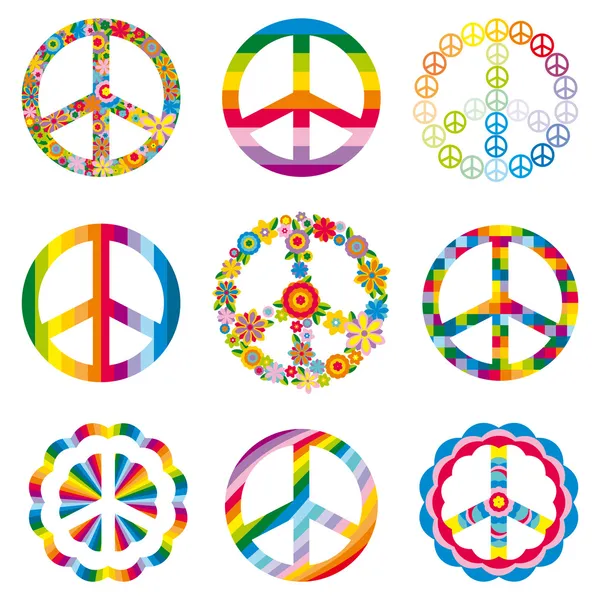Set of peace symbols — Stock Vector
