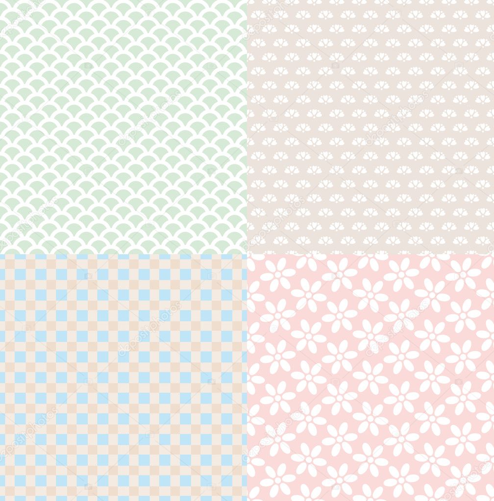 Set of simple cute backgrounds