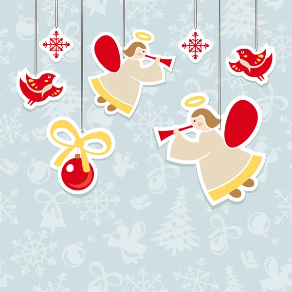 Christmas ornate vector card — Stock Vector