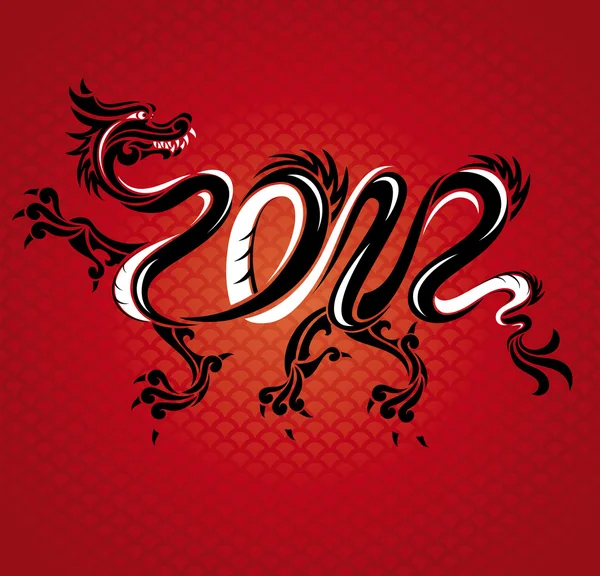 Nuovo anno carta del drago — Vettoriale Stock