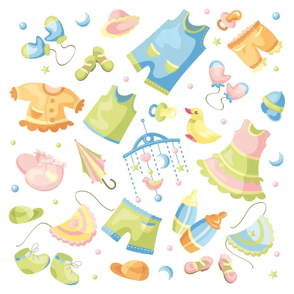 Conjunto de ropa de bebé — Archivo Imágenes Vectoriales