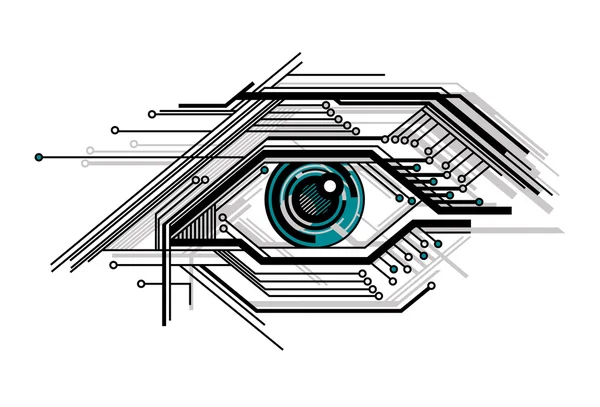 Conceptual tech stylized eye — Stock Vector