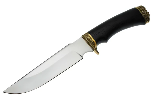 Il coltello da caccia su sfondo bianco — Foto Stock
