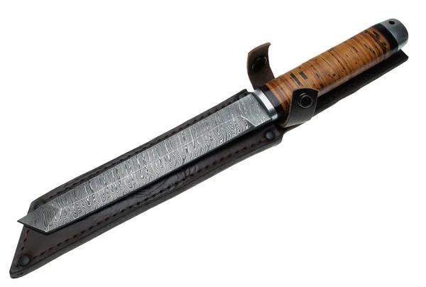 El cuchillo de caza sobre un fondo blanco — Foto de Stock