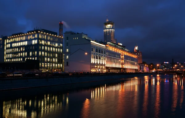 stock image Night Moscow-quay