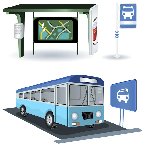 Bus station images — Stock Vector