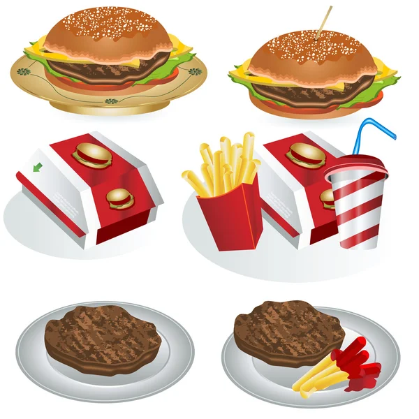 Fast food collection 1 — Stock Vector
