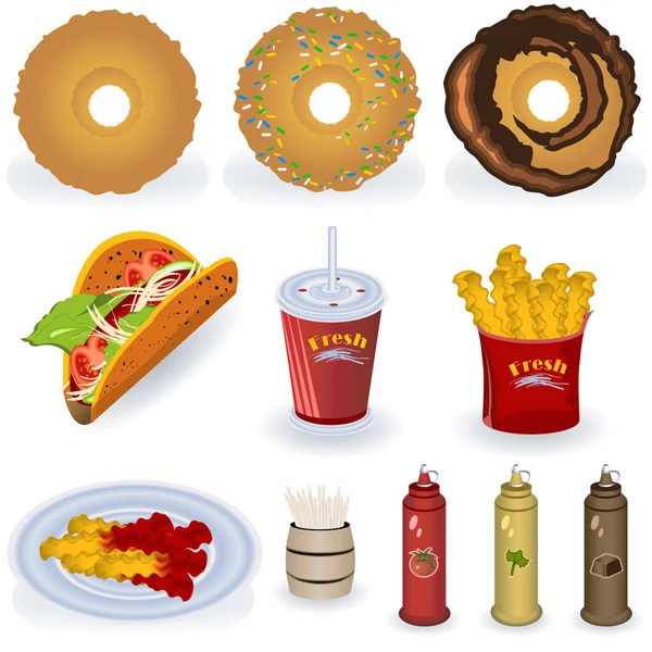 Fast food collection 3 — Stock Vector