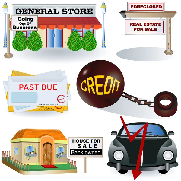 Recession images 3 — Stock Vector