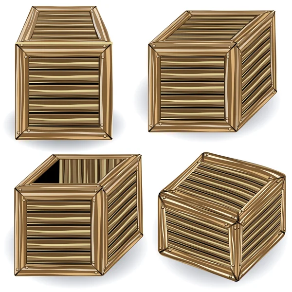 Wooden boxes — Stock Vector
