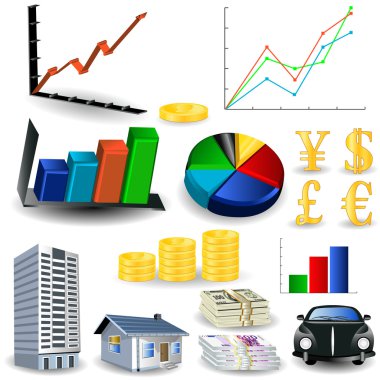 Statistic graphs tool kit clipart