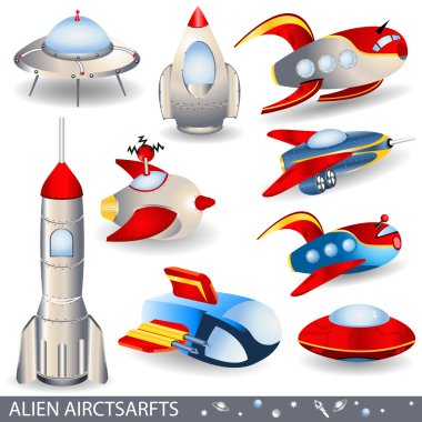 Alien aircraft clipart