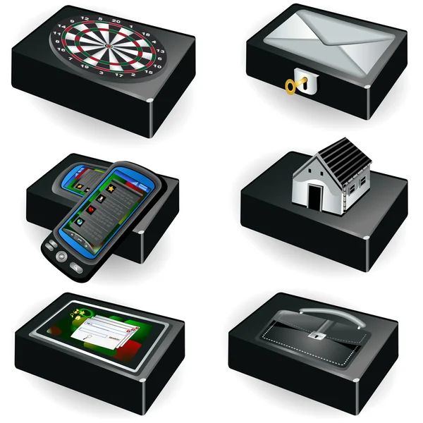 Collection de boîtes noires — Image vectorielle