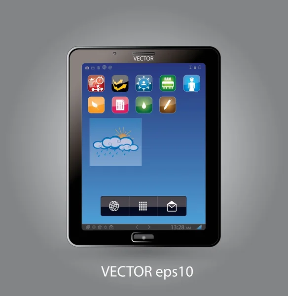 Touchscreen tablet - smartphone — Stockvector