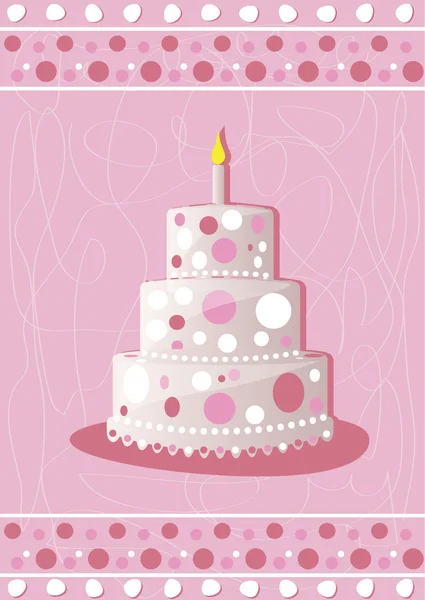 Gâteau rose doux — Image vectorielle