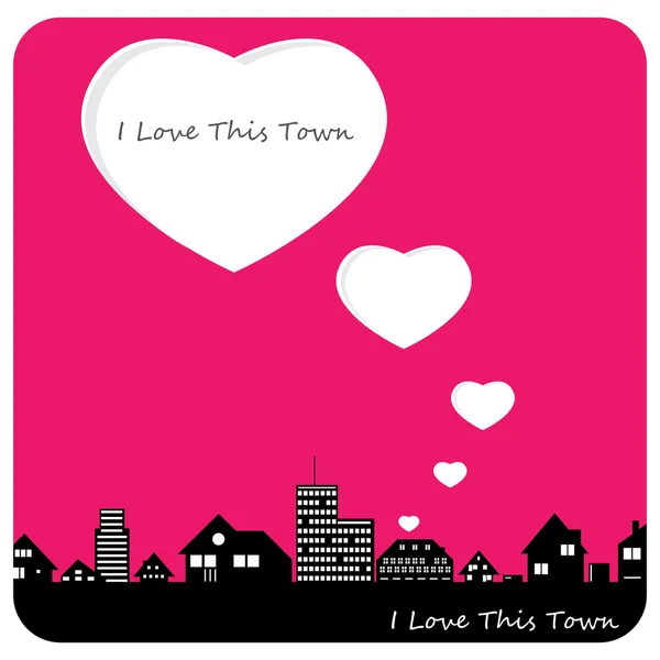 Town of love — Stock Vector