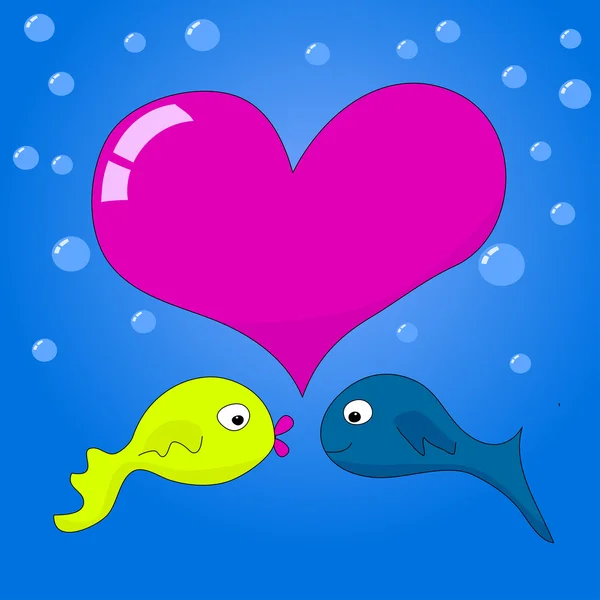 Amor subaquático . — Vetor de Stock
