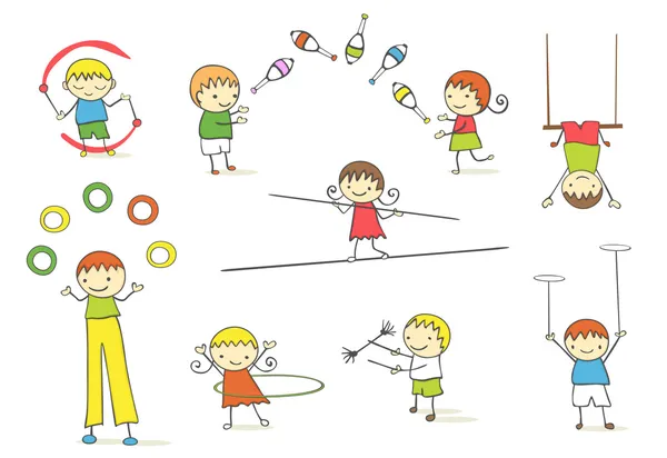 Juggling kids — Stock Vector