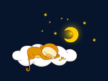 Monkey sleeping clipart