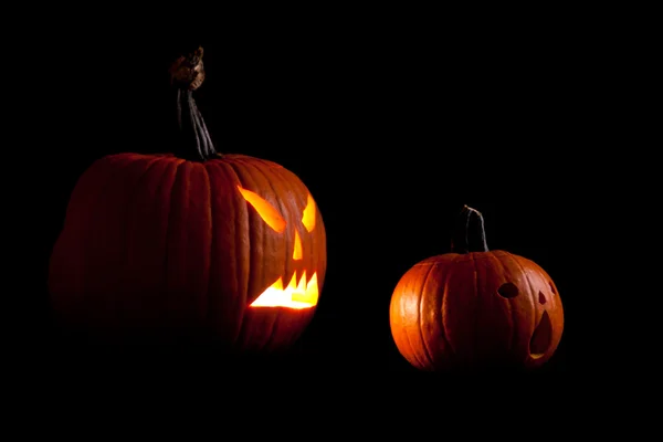 Halloweenskumle Jack 'ostlantern gresskar fjes – stockfoto